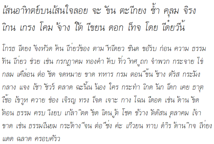 Arisa Italic Thai Font