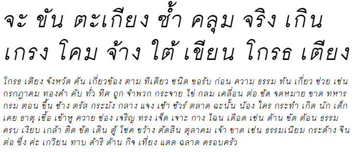 ChulaNarak Bold Italic Thai Font