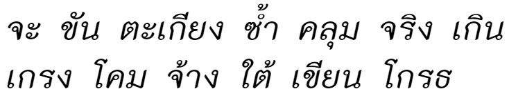 K2D July8 Bold Italic Thai Font