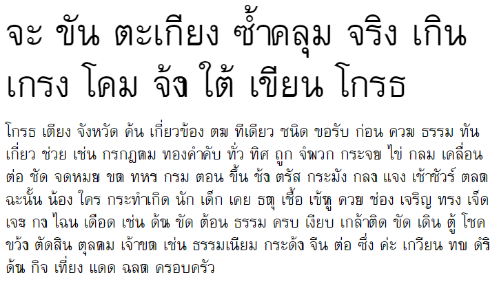 Nakaracha Thai Font