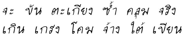Purisa Oblique Thai Font