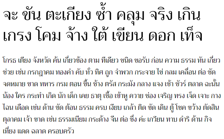 Trirong Thai Font